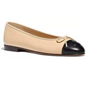 Chanel two tone beige  ballet flat shoes 37.5